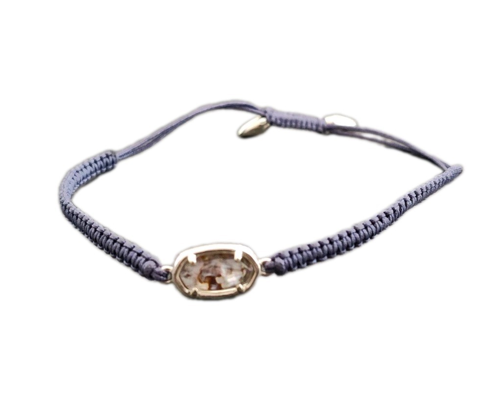 Kendra Scott Muriel Friendship Bracelet Navy/Abalone Large Adjustable Up To 8″