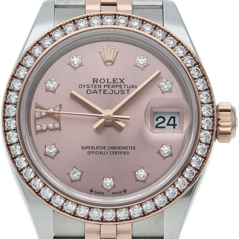 Rolex Datejust 28 279381RBR Gold 28mm Pink Dial Automatic Wristwatch #LPW1674