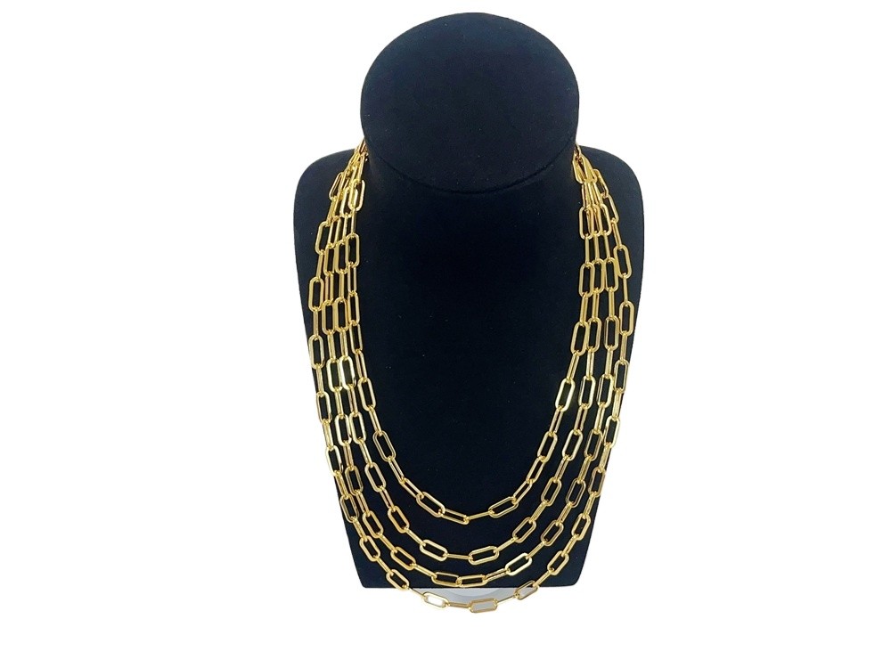 18k Yellow Gold 7mm Paperclip Chain Dainty Link Necklace Womens Mens 22″- 28″