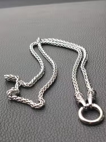 Nordic Viking Rune Open Round Clasp Pendant Necklace Stainless Steel Men Jewelry