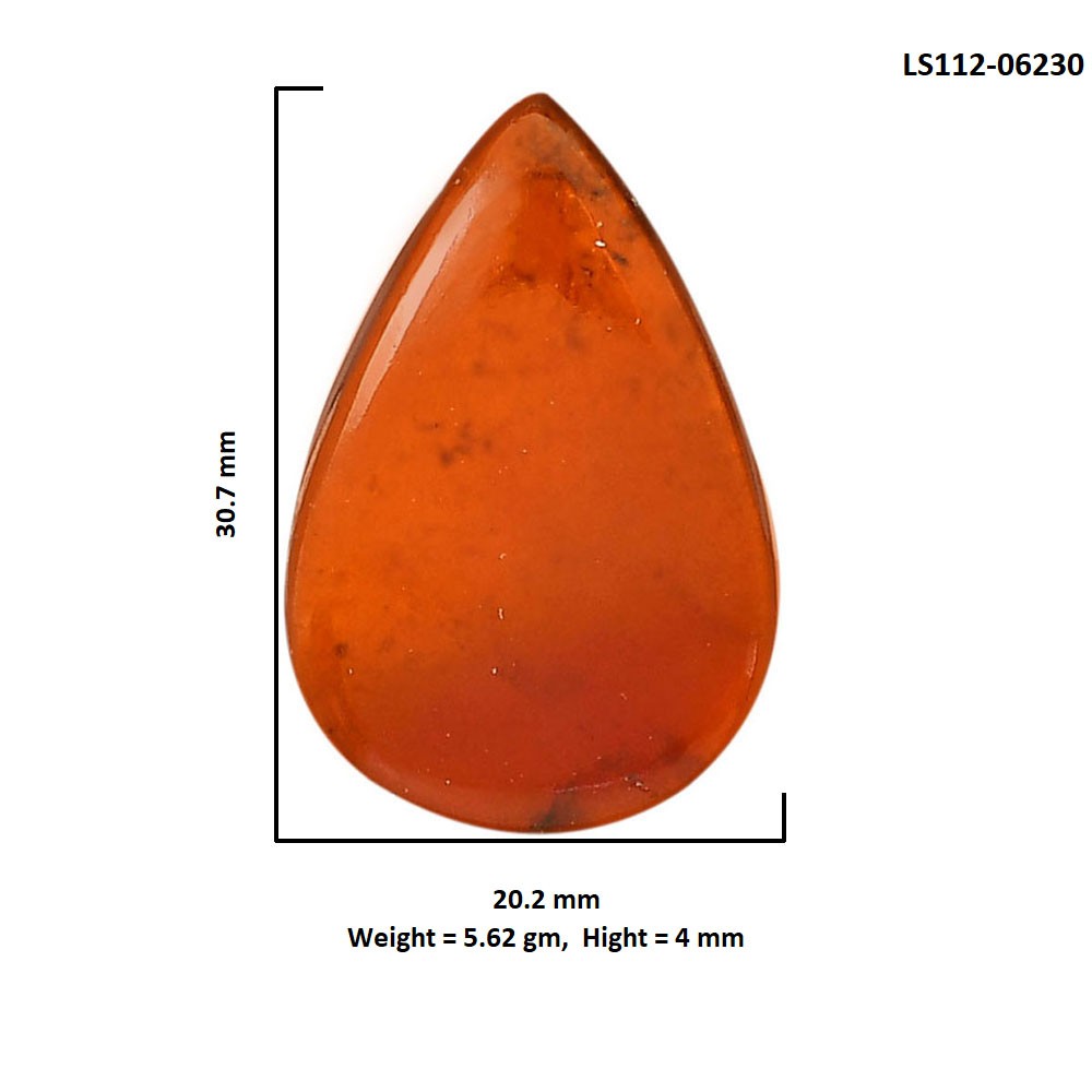 Natural Hessonite Garnet 20.2×30.7×4 mm Pear Shape Polished Gemstone LS112-06230