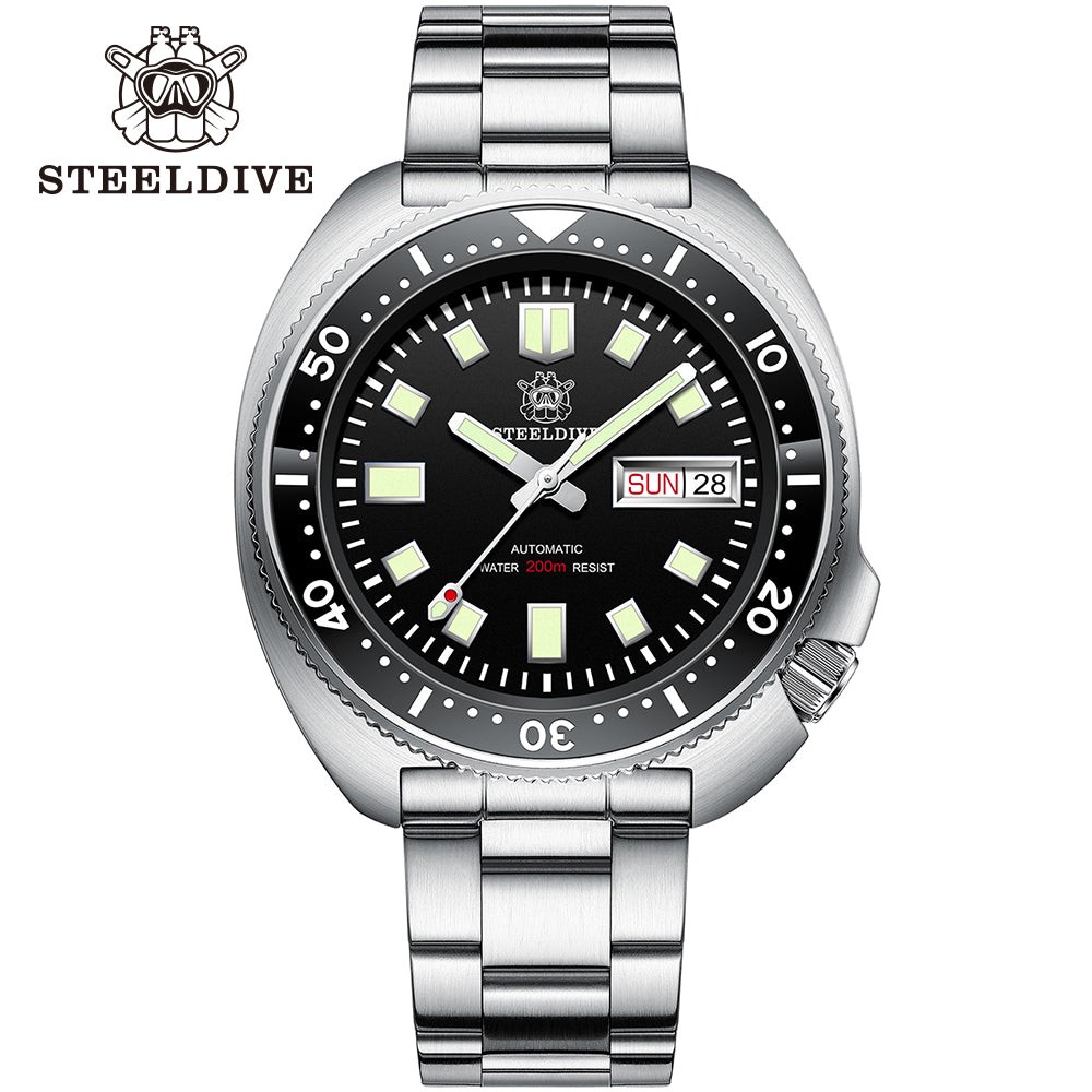 STEELDIVE SD1970W Mens Turtle 43.8mm 200M Automatic Dive Watch NH36 Sapphire