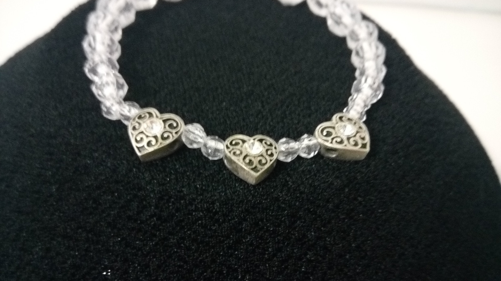Nice handmade dangle necklace and heart motif bracelet for costume/dress up