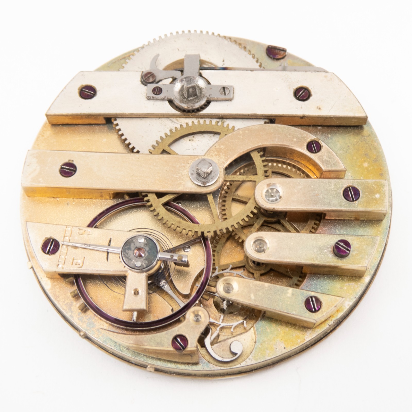 Unsigned Swiss 48.1 x 10.9 mm Key Wind Antique Pocket Watch Movement, Keeps Time