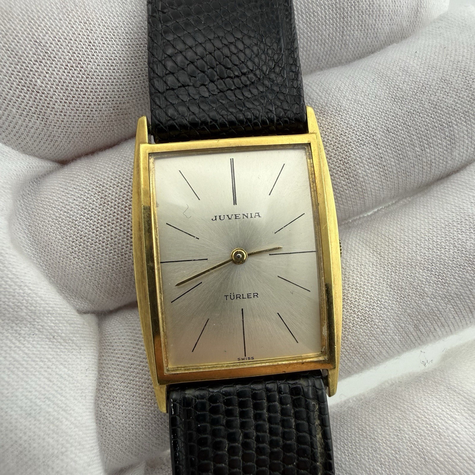 Juvenia Turler Vintage 18K Goldplated Unisex 17 Jewels Watch Mechanical Wind Up
