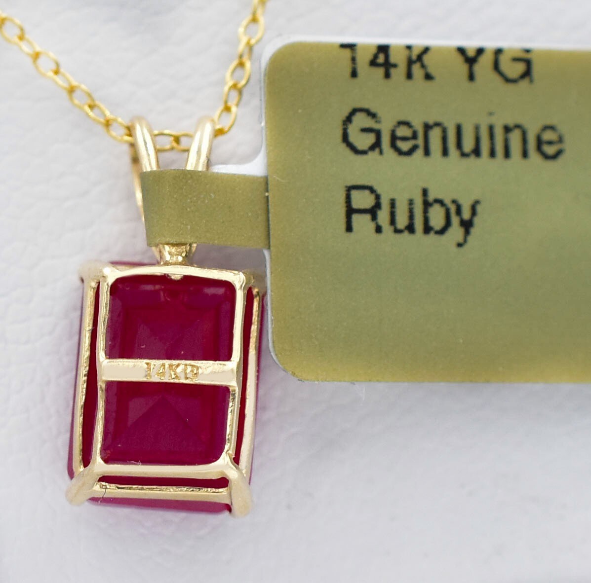 GENUINE 1.90 Cts RUBY PENDANT SOLID 14K YELLOW GOLD – Free Appraisal Service