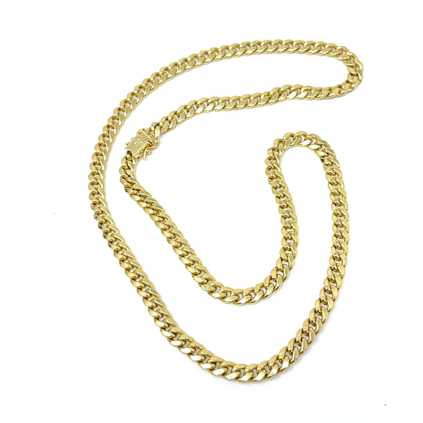 10K Yellow Gold Semi-Hollow Miami Cuban Necklace Chain 26″ – 31.6g – 6.7mm