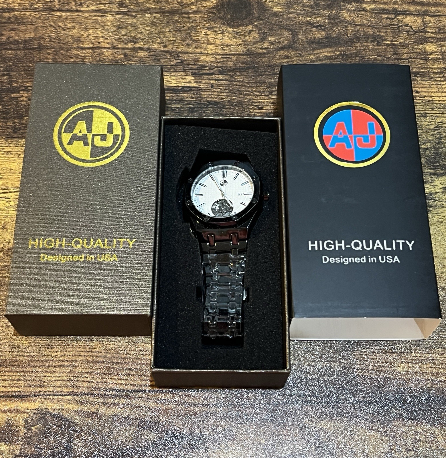 AJ U.S.A. High Quality Men’s Black Watch NEW w/Tags & Box