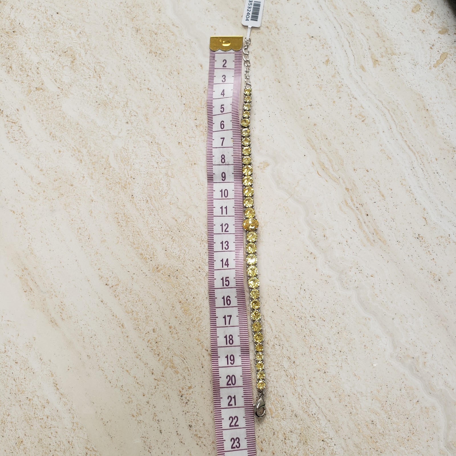 Yellow Austrian Crystal Tennis Anklet/Bracelet 21cm / 8.25 inches.