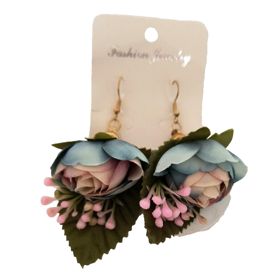 New Fashion Earrings for Pierced Ears Hook Style Polyester Multicolor Flowers