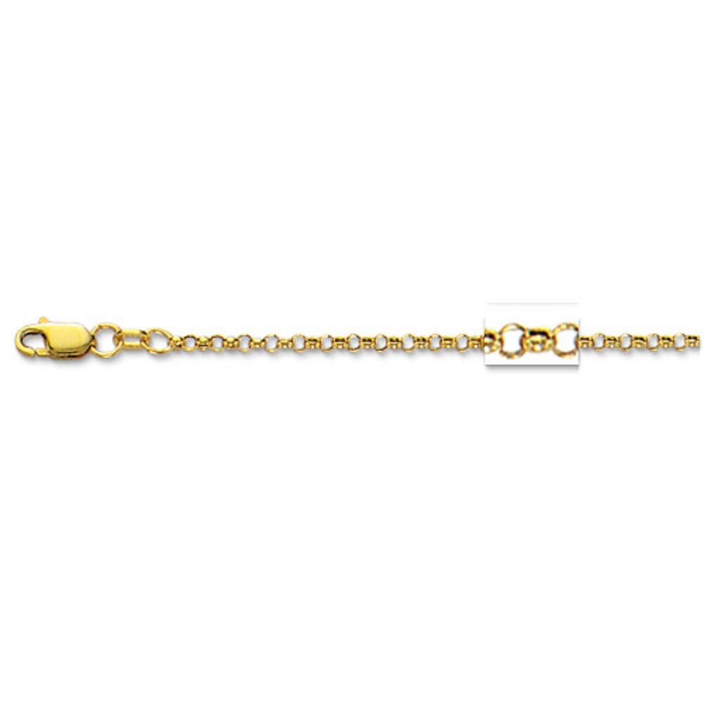 14kt Yellow Gold Round Cable ROLO Link Pendant Chain/Bracelet 7″ 2.3mm 1.3 gram