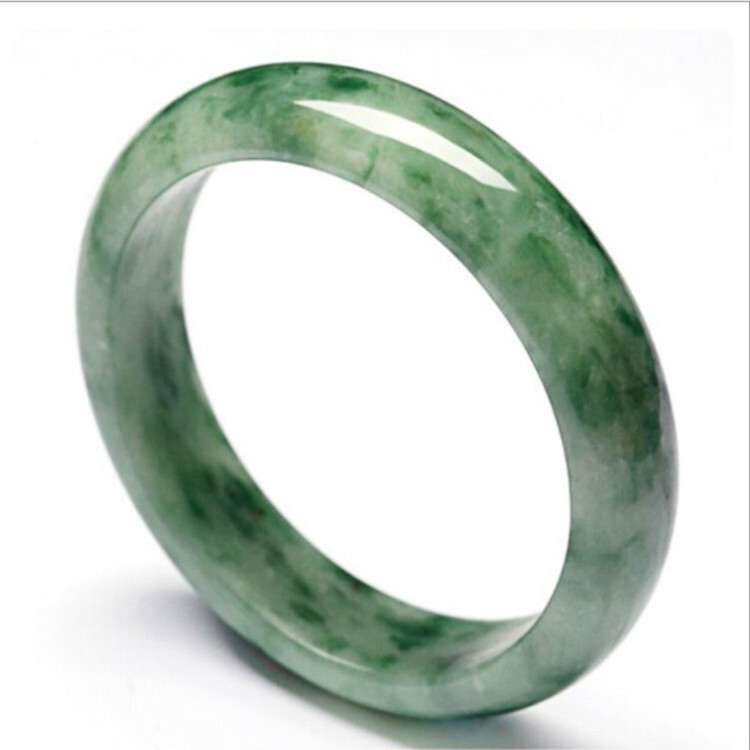 Beautiful Natural Real Chinese Green Jade Bangle Bracelet Emerald Green 61mm