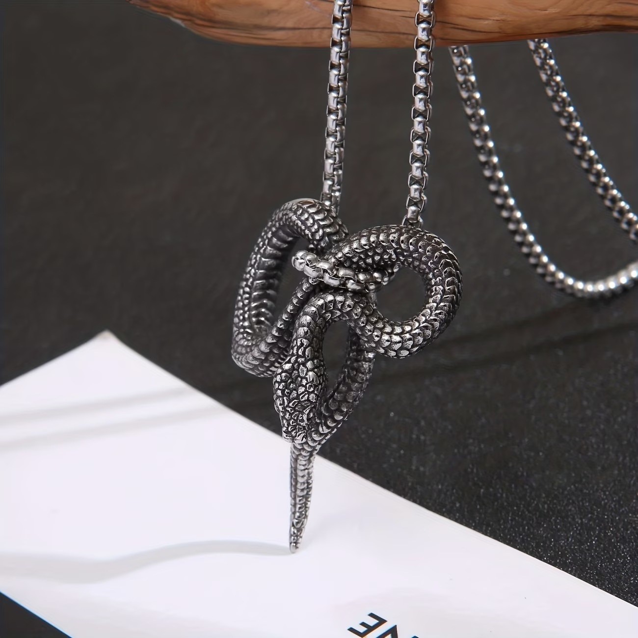 925 Sterling Silver Charm New Fashion Jewelry King Cobra Snake Pendant Necklace