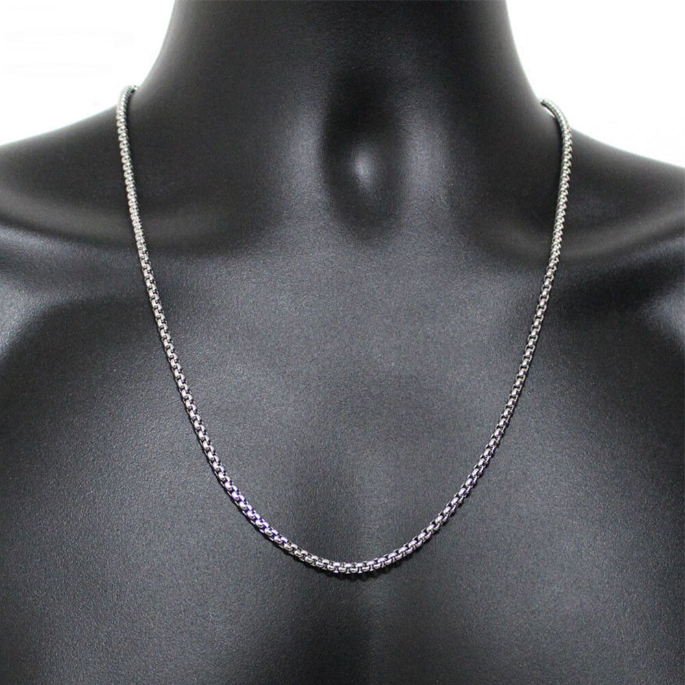 2MM 22INCH Silver Stainless Steel Round Box Chain Necklace for Unisex Wholesale