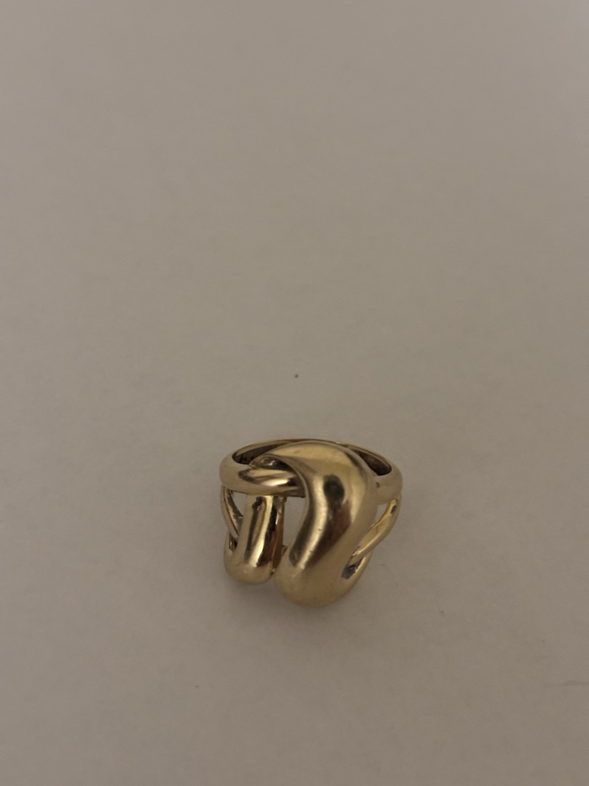 Yellow Gold Ring Abstract Sculptural Design Size 6.5 Fine Jewelry 2.52g