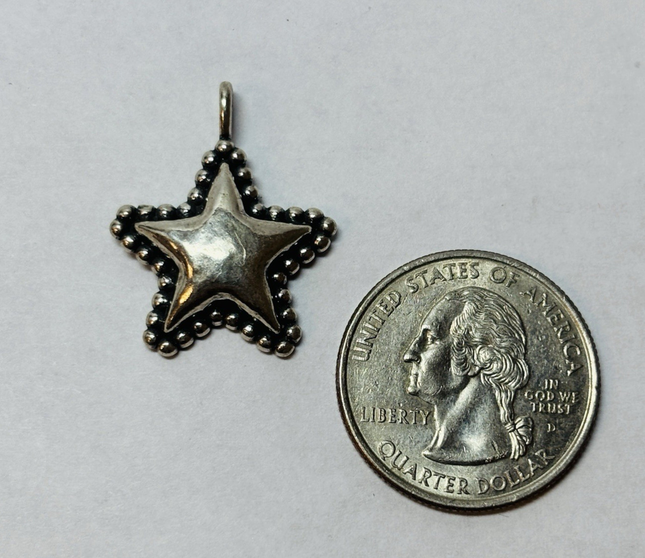 Or Paz Israel Sterling 925 Silver Beaded Outline Star Pendant