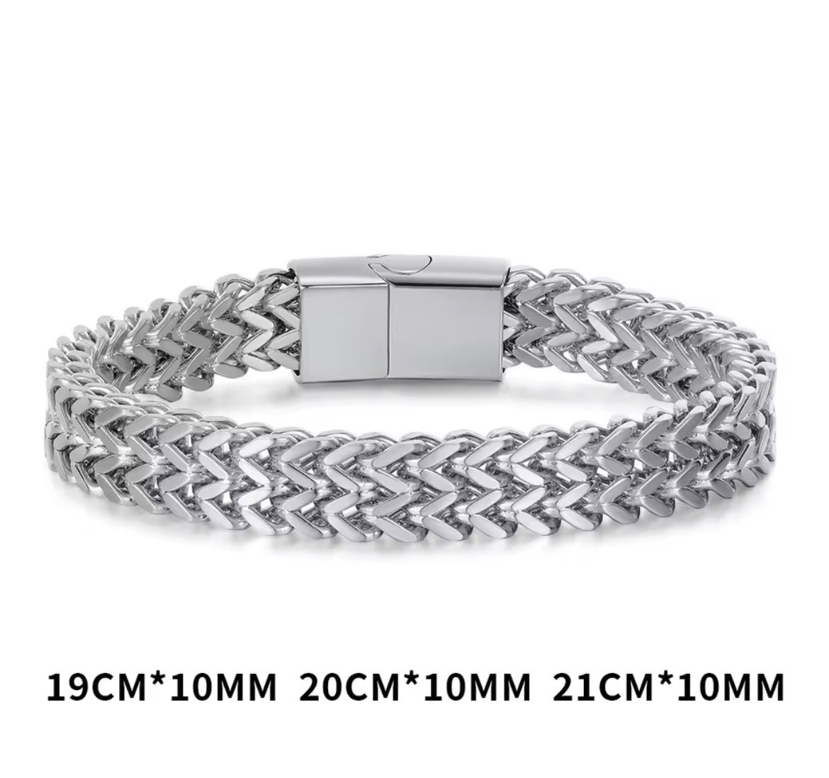 Men’s Woven Chain Bracelet Stainless Steel Gold Silver Black Hip Hop Jewelry