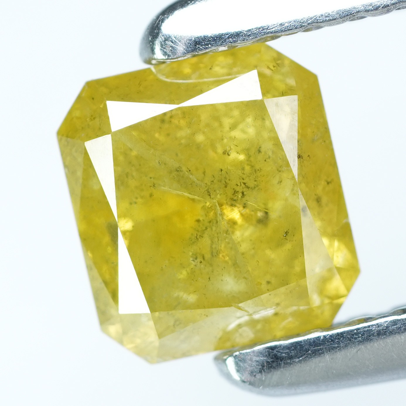 1.05Ct Rare 100% Natural No Treated I-2 Octagan Fancy Vivid Yellow Diamond