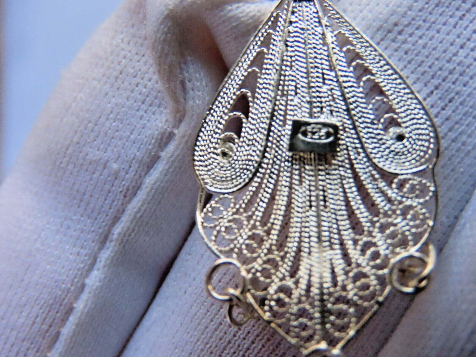 Colombian Emerald Pendant in 925 Silver Filigree