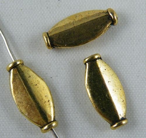 200pcs Gold Color Smooth Oval Spacer Beads 14x7x3mm 8395-2
