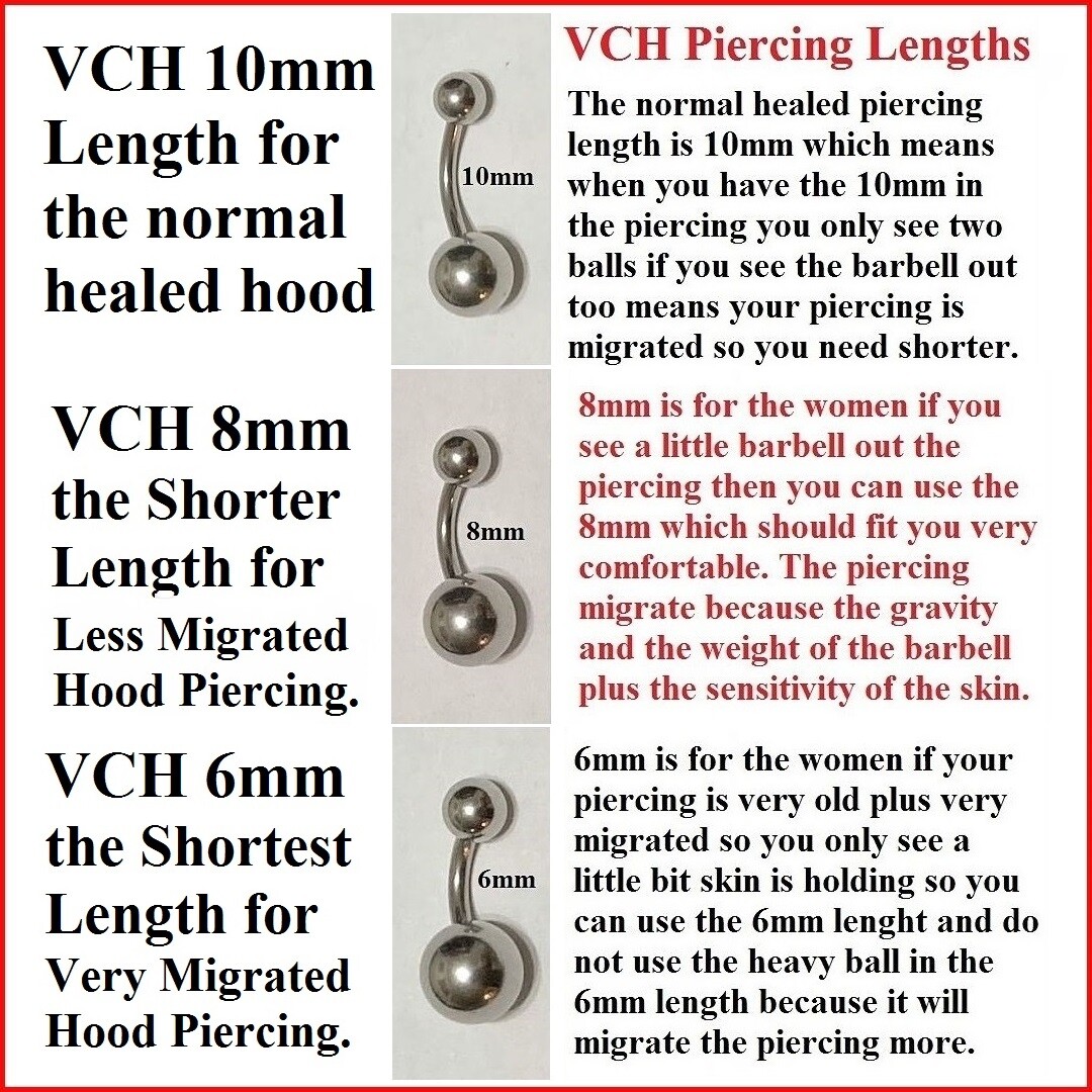 ALL LENGTH AVAILABLE; 2X8mm Surgical Steel Heavy Ball VCH Door Knocker Barbell.