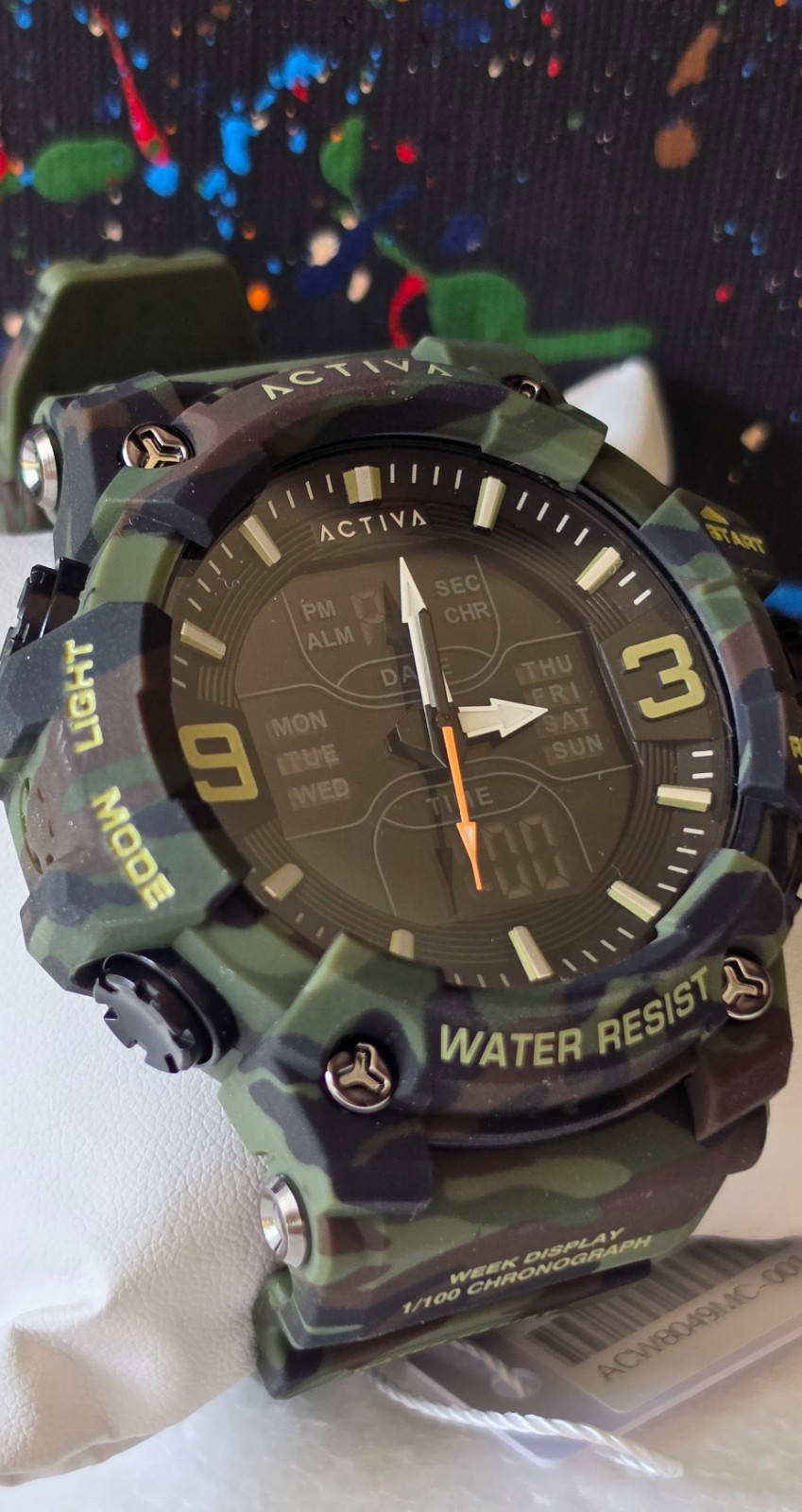Activa Vulkor X Invicta Analog Digital Men’s Watch – 53mm. Camouflage. Green