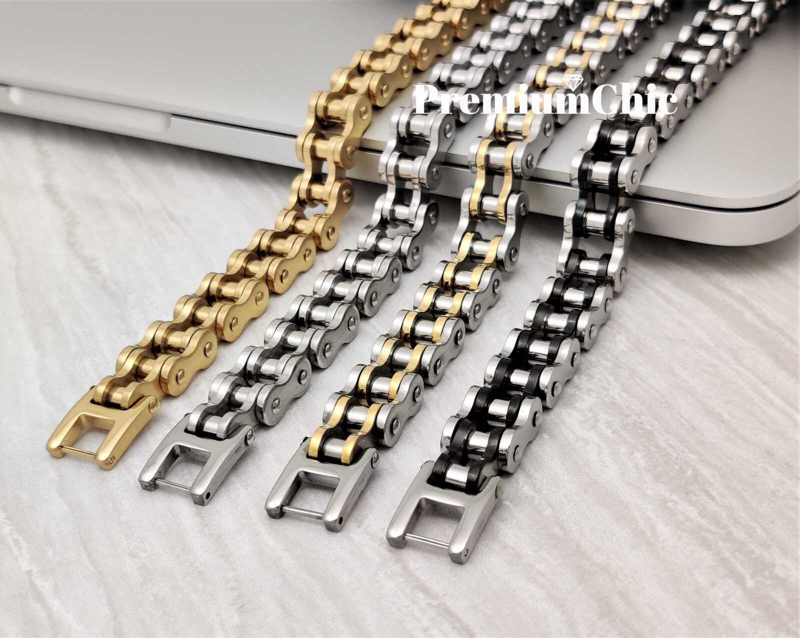 SOLID Stainless Steel Motorcycle Bike Chain Design Bracelet Men’s Jewelry 14MM
