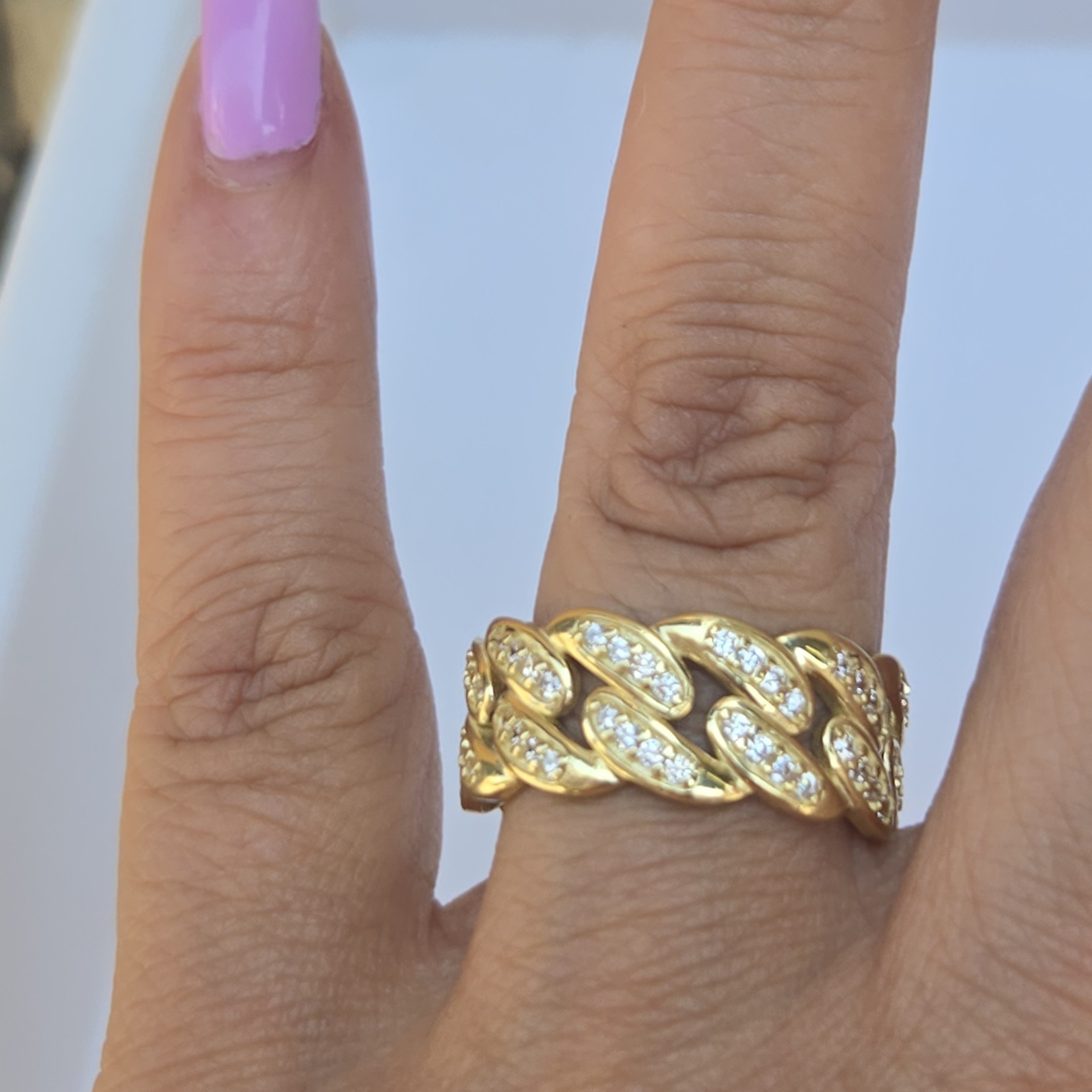Solid 10k yellow Gold Cuban Ring Band