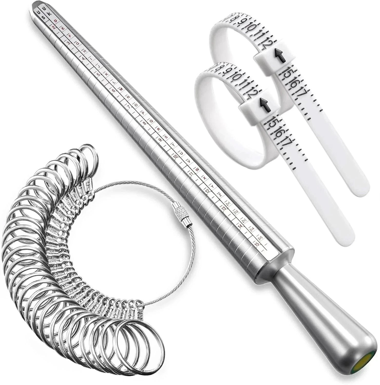 4PCS Ring Sizer 1-17 REIDEA Measuring Jewelry Sizing Tool, Reusable Finger Size