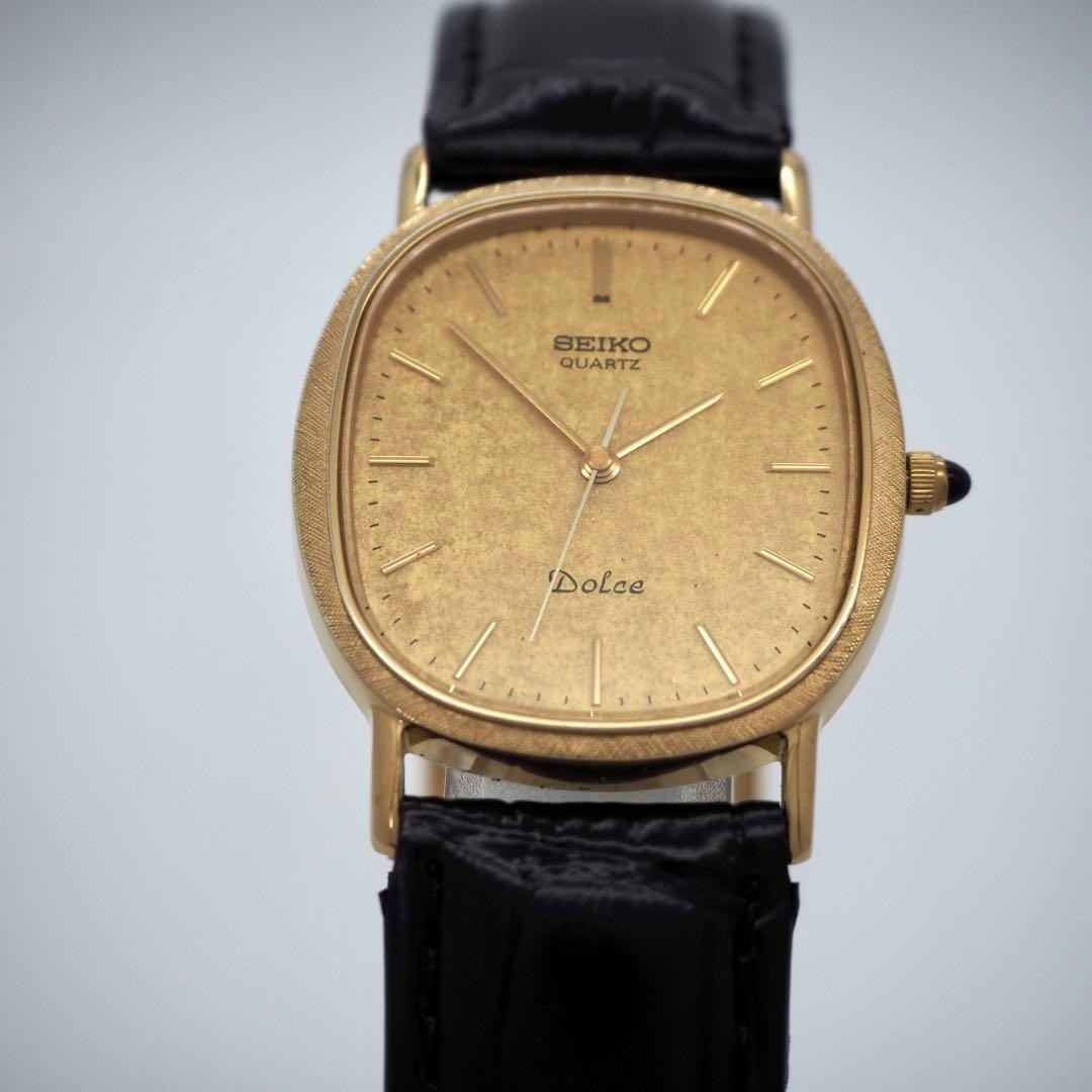 13 Operational SEIKO Watch DOLCE Gold Oval Men’s 1981