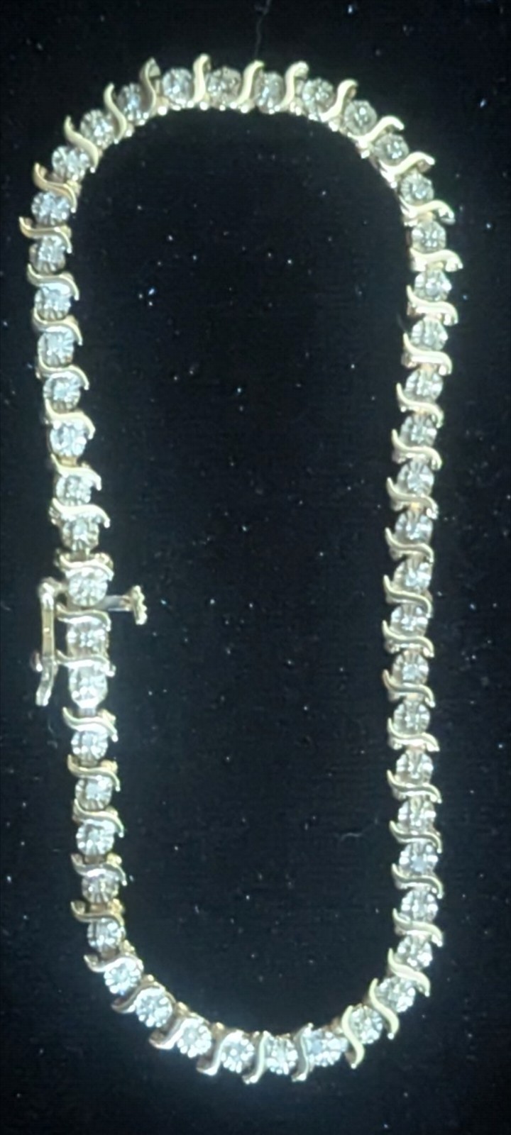10k Yellow & White Gold .50 CTTW Tennis Bracelet 7Inches