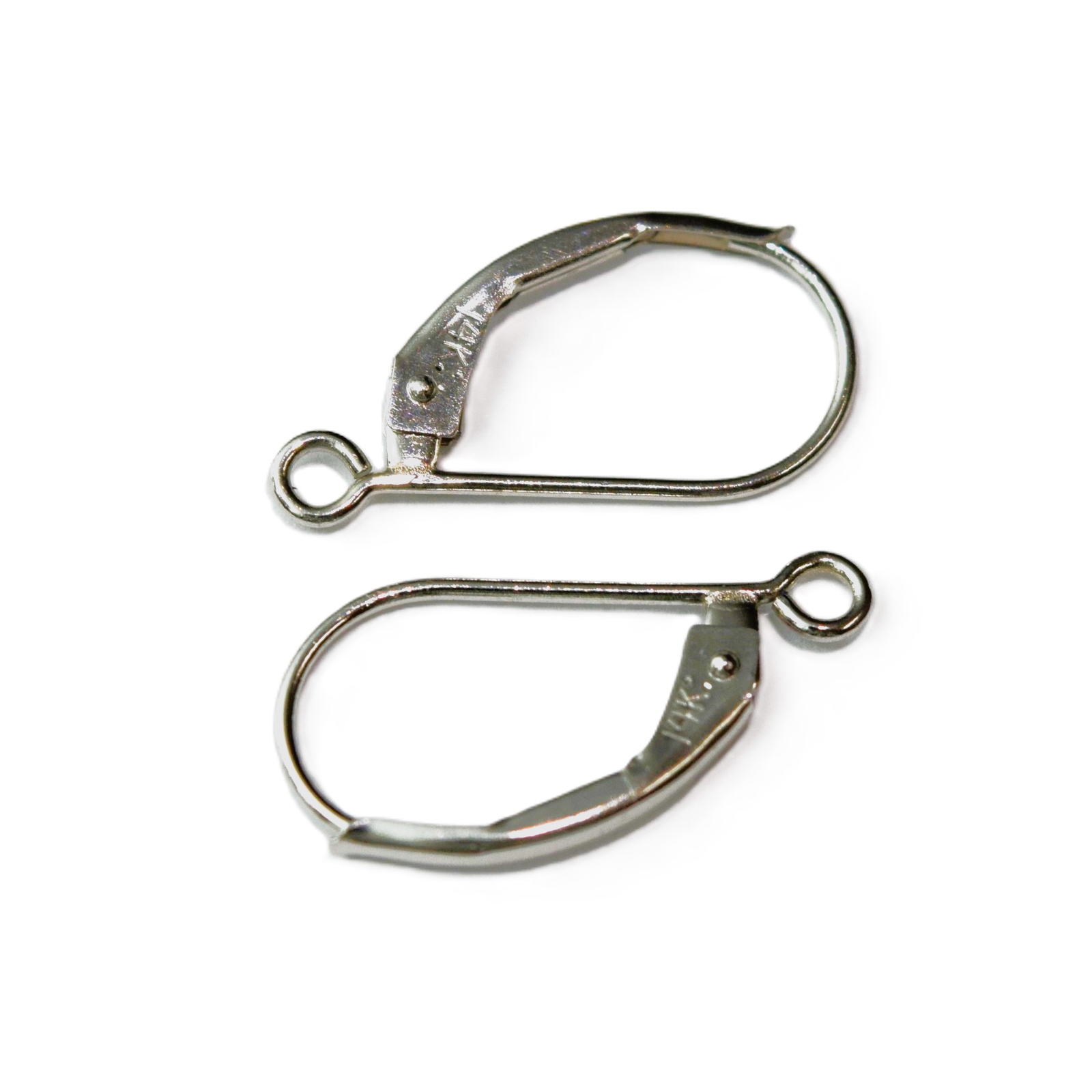 Solid 14K White Gold Leverback Earring Findings (2Pcs/1Pair) – Made in USA