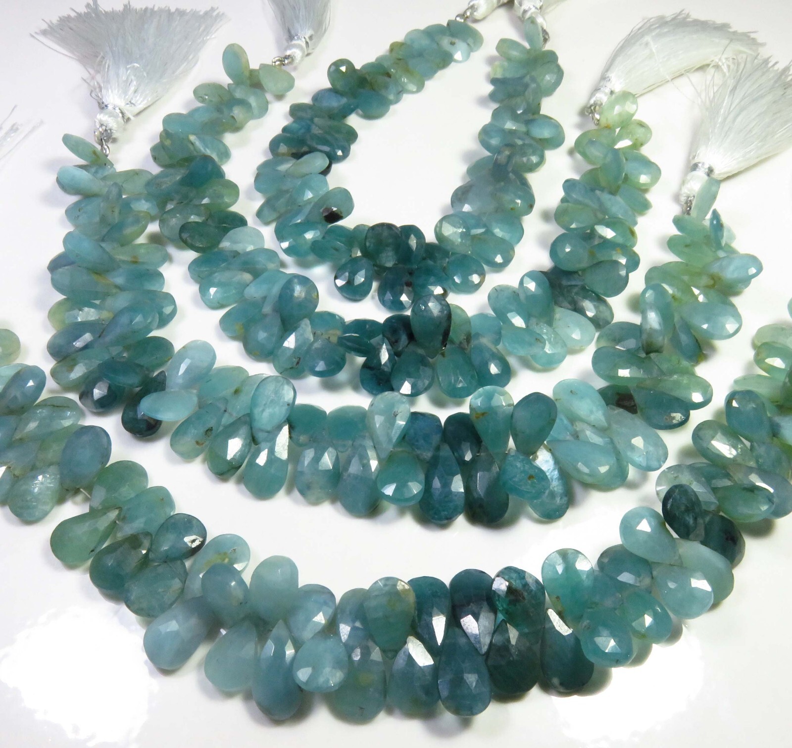 Green Grandidierite Faceted Heart Gemstone Beads 8″Strand Natural Beads LC-923