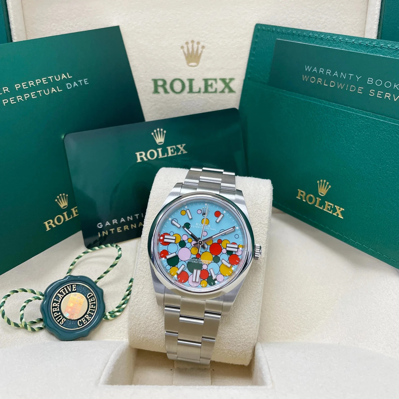 New Rolex Oyster Perpetual 41mm Steel – Celebration Dial – Reference 124300