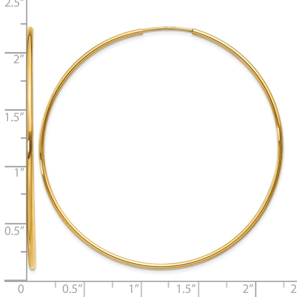 14K Yellow Gold 1.25mm Endless Hoop Earring