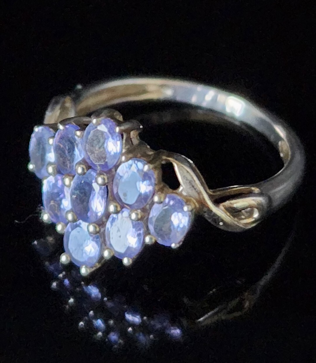 Vintage Sterling Silver Faceted Purple-Lavander Fluorite Ring Size 5.75