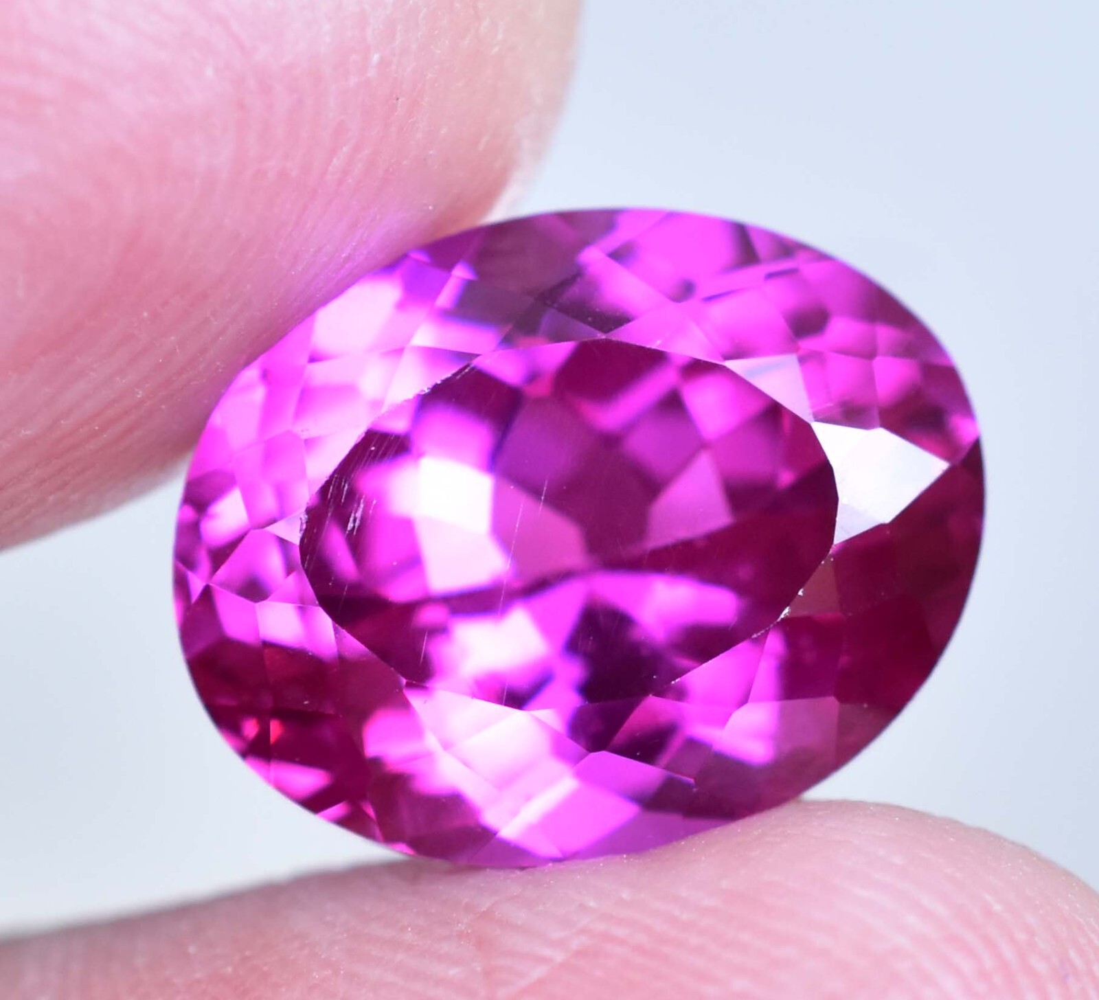 11.70 Ct Natural Rhodolite Garnet Oval Shape Raspberry Certified Loose Gemstone