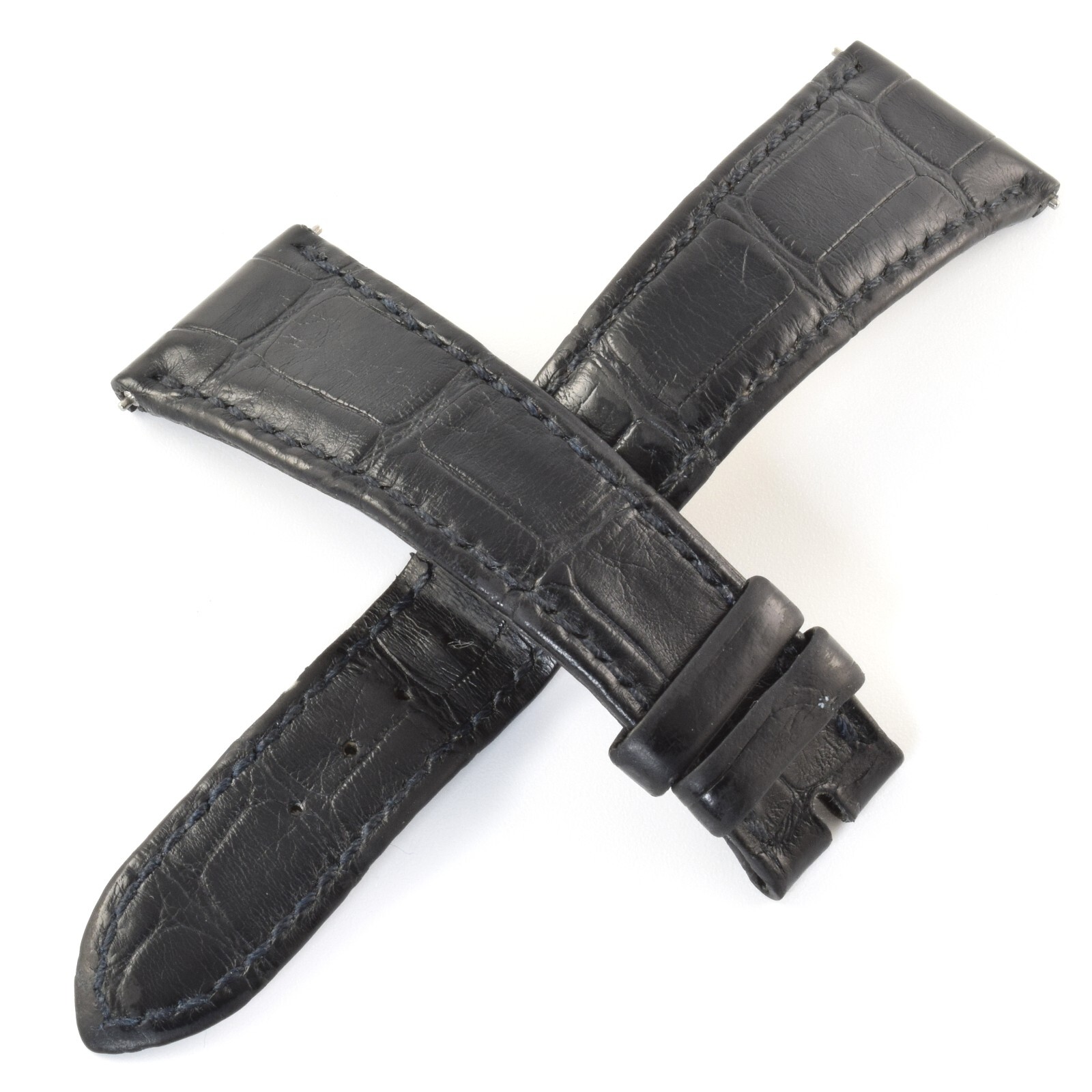 Authentic Patek Philippe Black Alligator Mens 22mm to 16mm Wide Watch Strap
