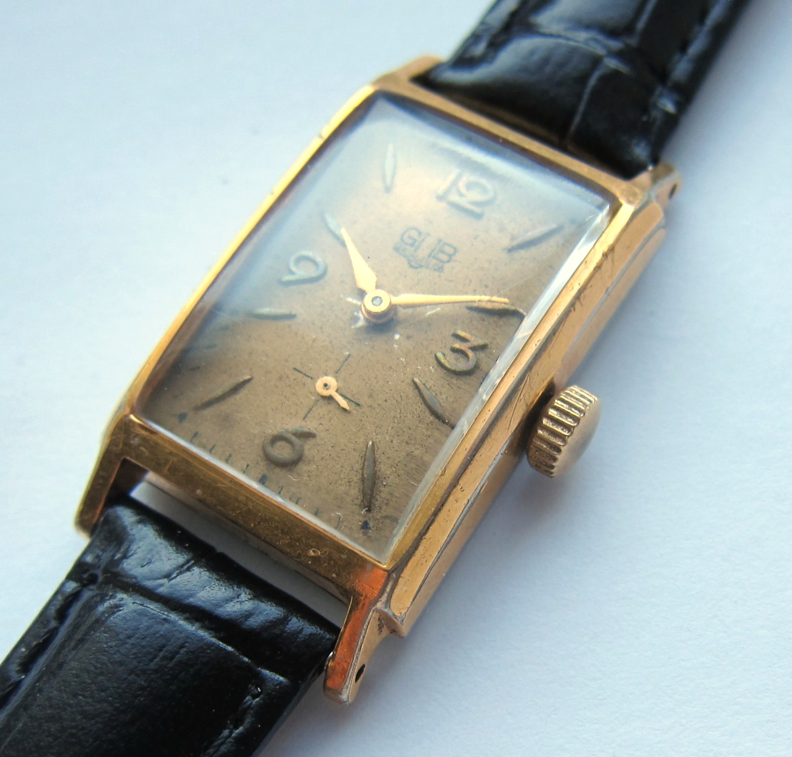 Vintage GUB Glashuette Curvex Cal. 6622 Men’s Plated Rectangular Watch 22×40.5mm
