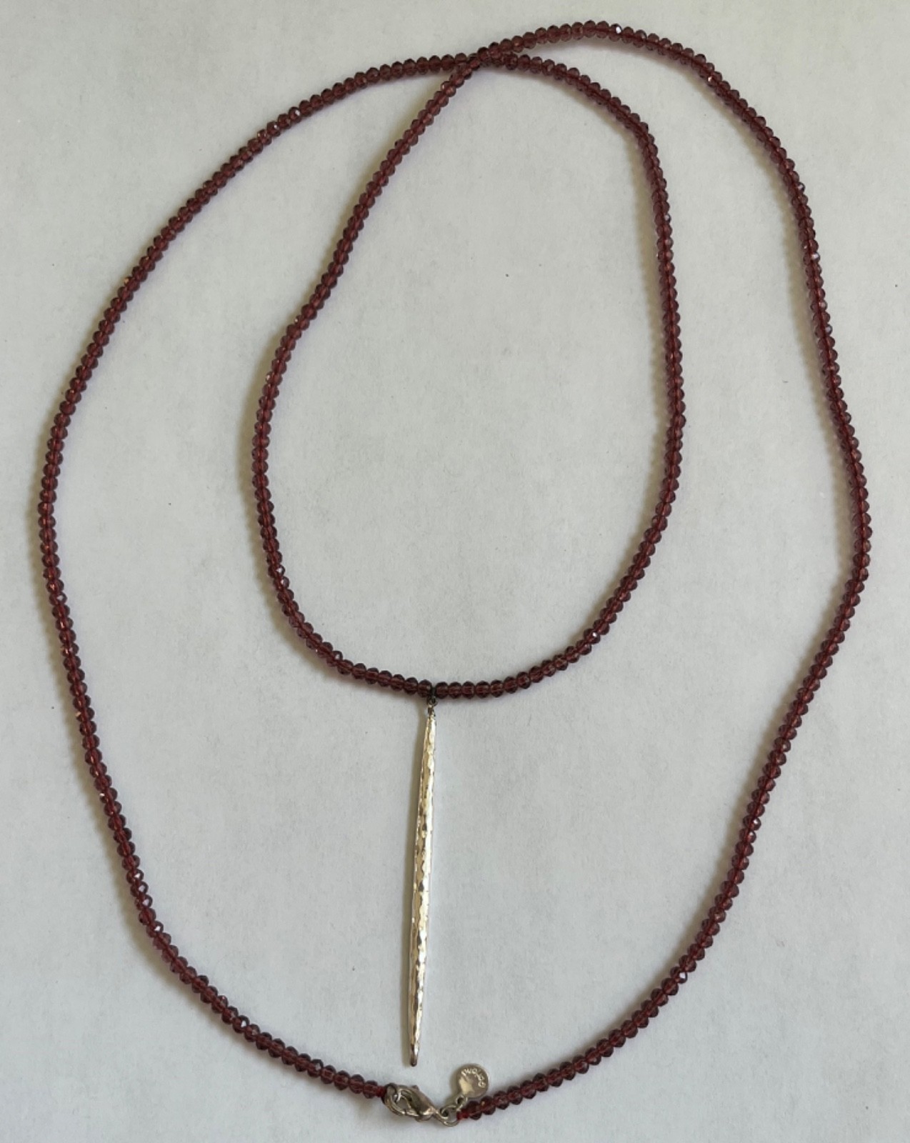 Gorjana Nora 35″ Long Necklace Burgundy Swarovski Crystals