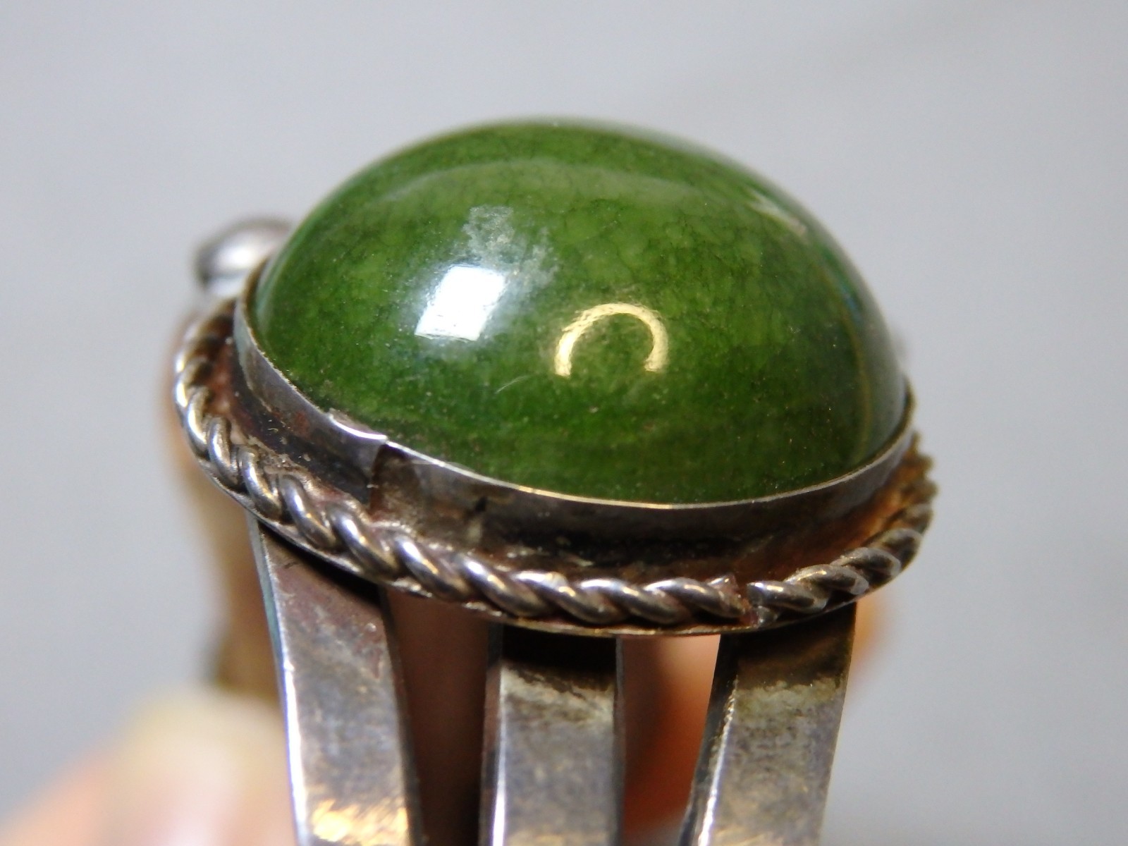Fred Harvey Era NAVAJO Green TURQUOISE Stamped Coin Silver 40g Cuff Bracelet