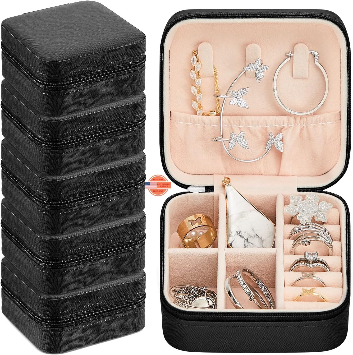 6 cajas organizadoras de viaje para joyas, minicajas de regalo para damas de