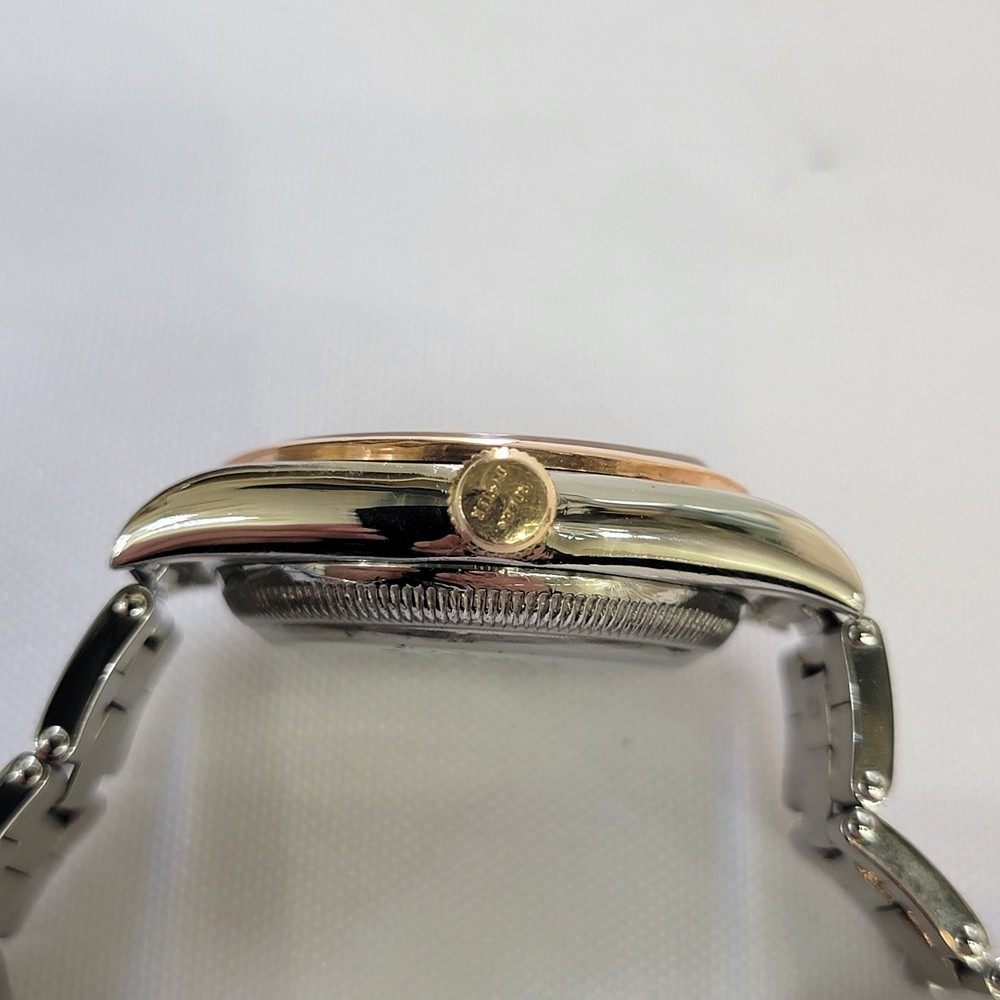 Rolex perpetual 3372 Rose Gold SS Men Rare 32mm 1940s Bubbleback Automatic RA750
