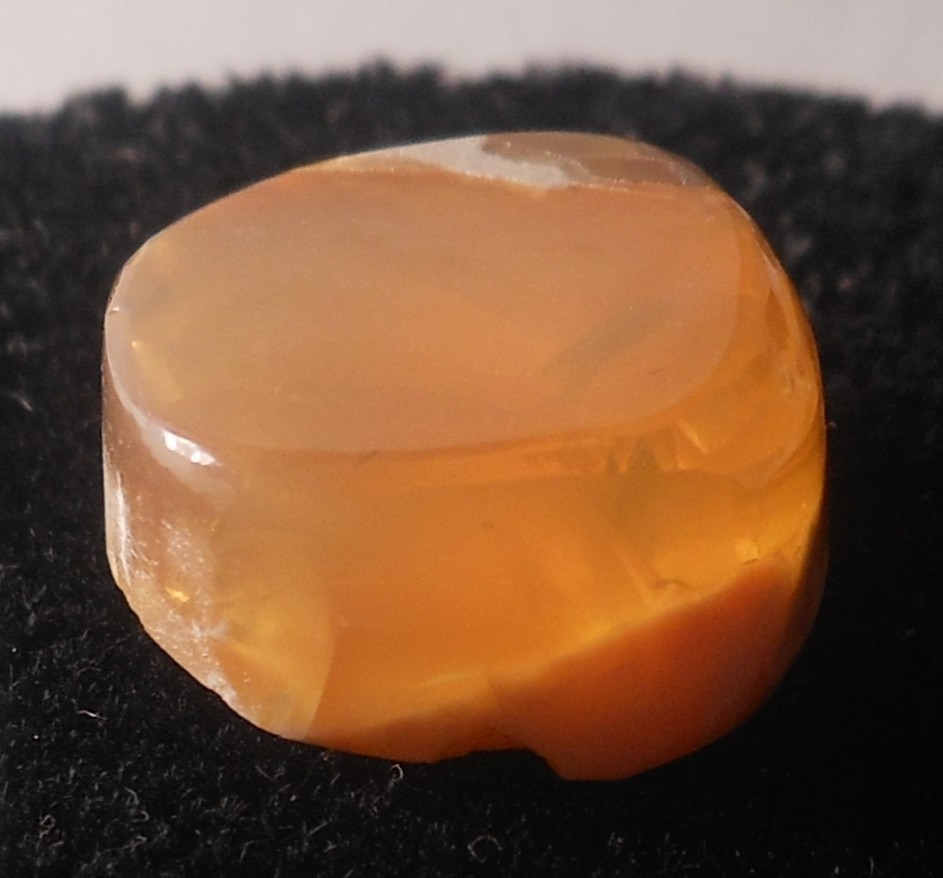 11ct Orange Mexican Fire Opal Cab 15.8mm x 14.2mm x 7.4mm