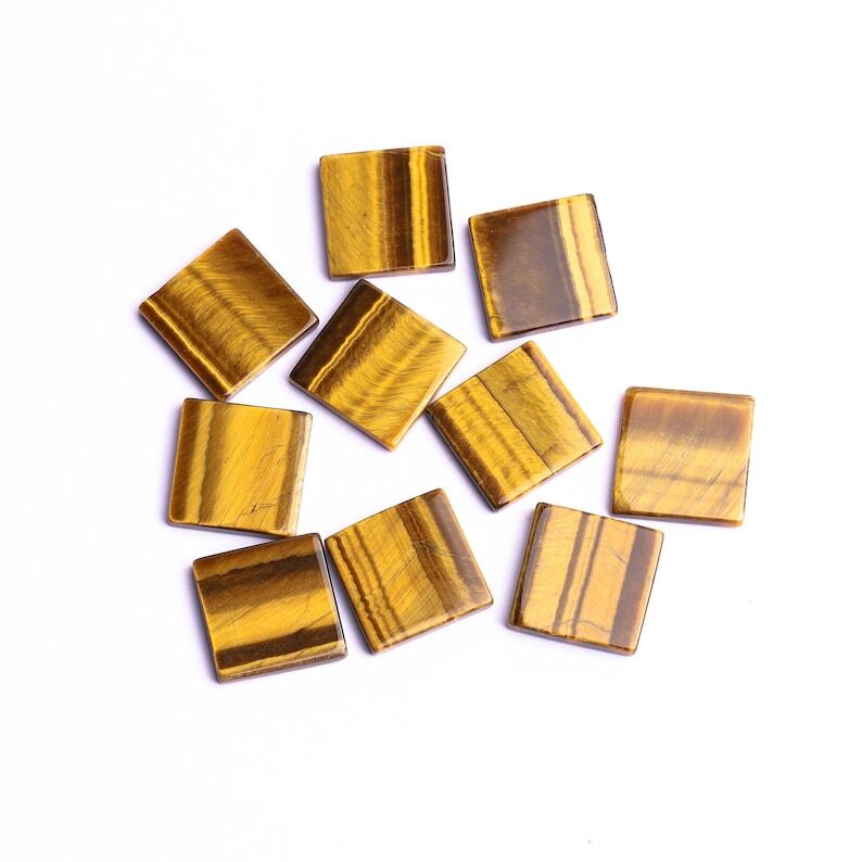 Tiger’s Eye Square Shape Flat Cabochon AAA Quality Loose Gemstone For jewelry