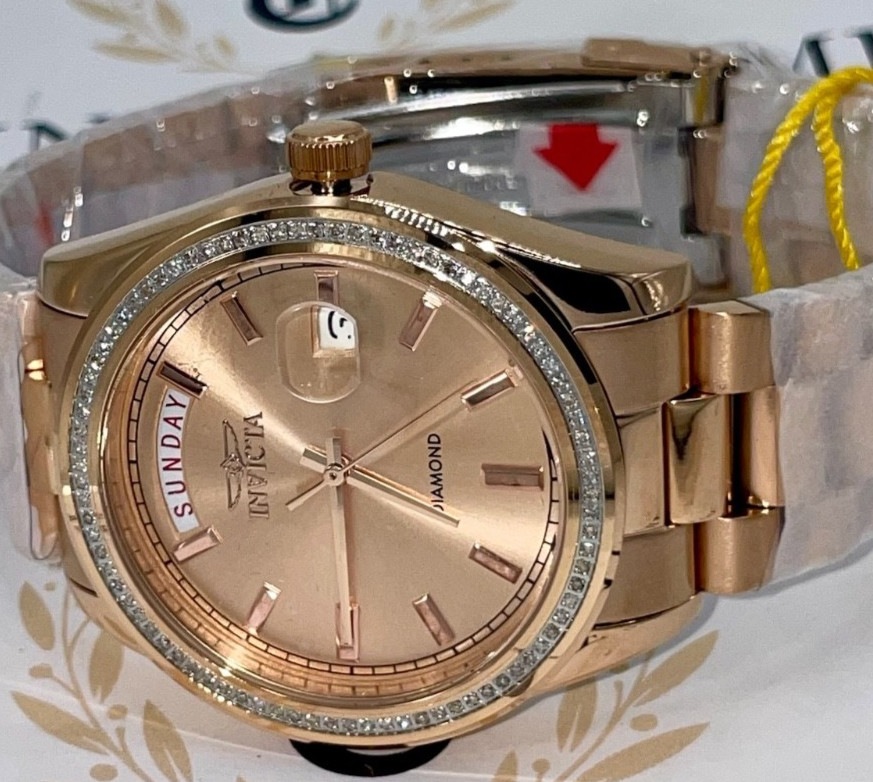 Invicta Elite Diamond 0.30 Carat Diamond Unisex Watch – 38mm, Rose Gold (48766)
