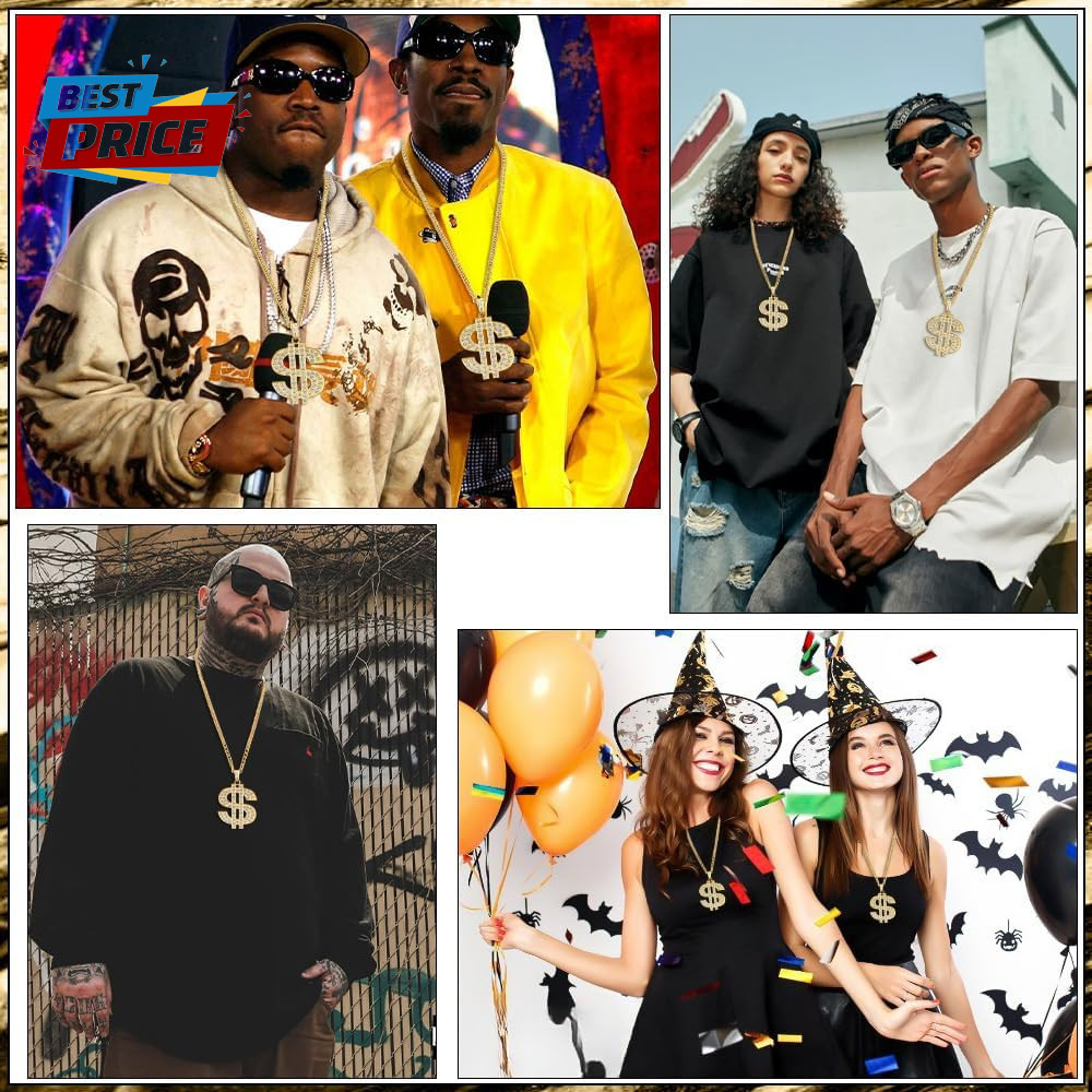 Gold Chain with Dollar Sign Pendant Necklace – Hip Hop Money Chain