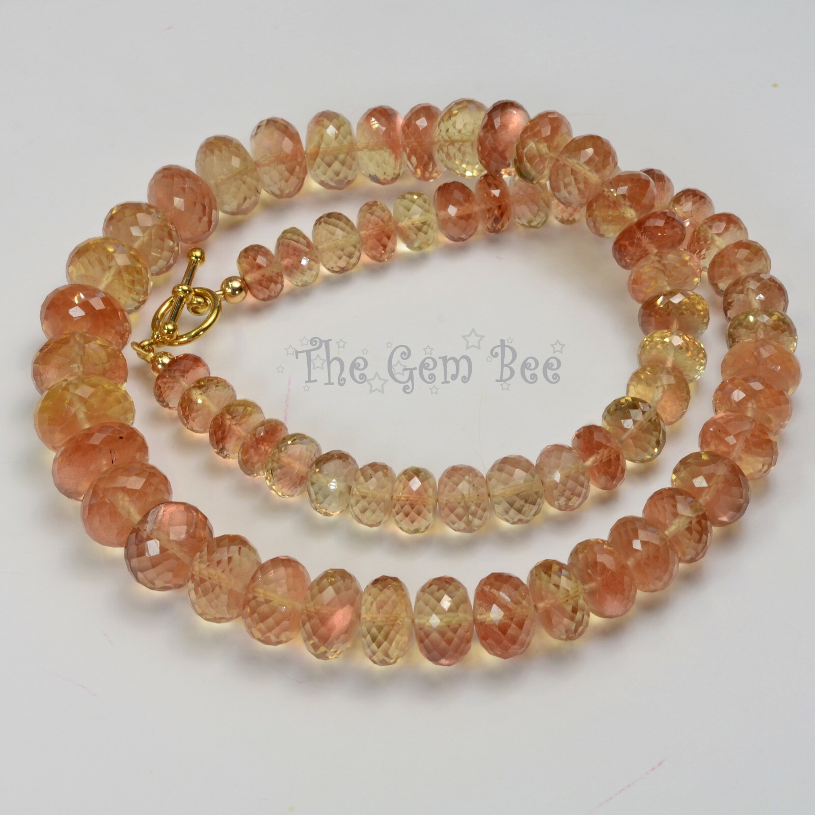 Rare Large 425CT 8.3mm-14.2mm Oregon Sunstone Faceted Size Rondelle Beads 18″ St