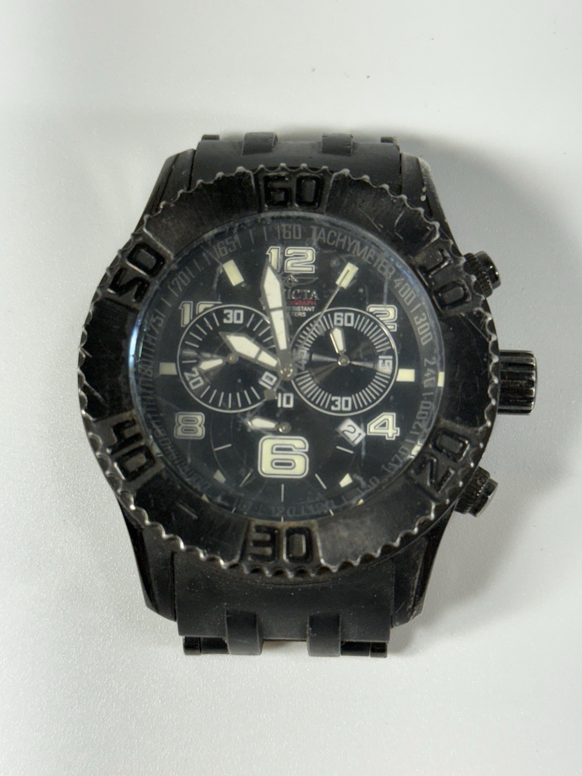 Invicta Sea Spider Model 6713 Men 50mm Black Stainless Steel Watch – No Band