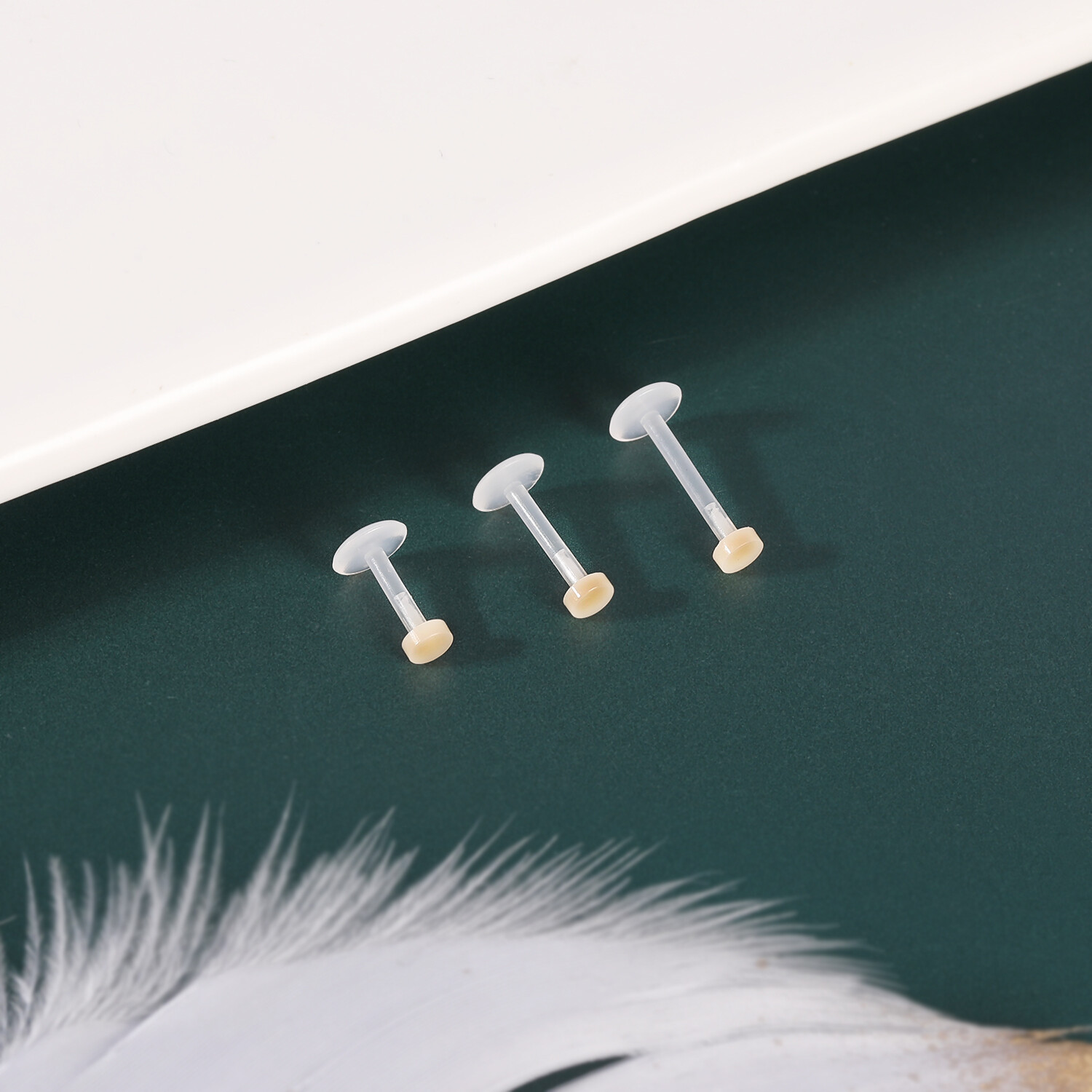 9Pcs Clear Acrylic Retainer Lip Rings Nose Stud Ear Helix Tragus Labret Piercing